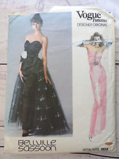 Vogue 1853 pattern Evening Dress w/ Overskirt Sz 14 Part Cut Bellville Sassoon