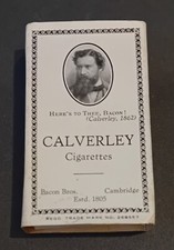 Old Bacon Bros Cambridge UK United Kingdom Calverley Cigarette Empty 10 Box