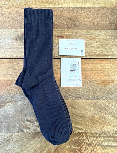 Men black ribbed - black,
