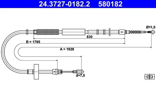 Handbrake cable 3727 - handbrake,
