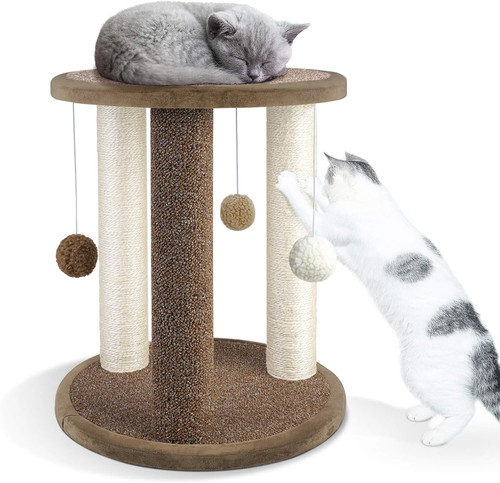 Cat scratching post tower - scratching, with