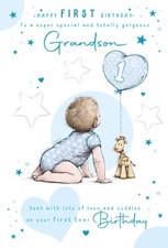 Grandson 1st Birthday Card. Cherry Orchard. Age 1