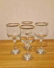 Vintage Gold Rim Wine Glasses