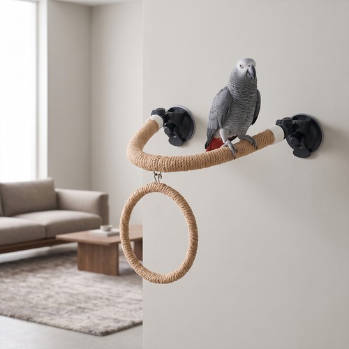 Natural hemp rope parrot - hemp,