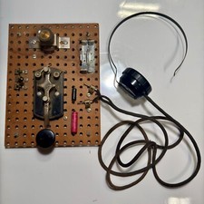Vintage Morse Code Key Tapper Oscillator + Headphones *TESTED*