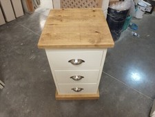 BUCKINGHAM PAINTED BEDSIDE CABINET ROUGH SAWN TOP- BESPOKE COLOURS SIZES- IVORY