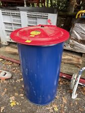 Justrite metal drum cover and drum( needs a clean inside )