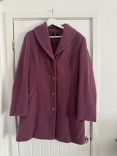 Peter Hahn Women’s Berry Virgin Wool And Cashmere Blend Coat Size 12