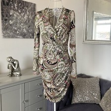 Taupe Pink Paisley V-Neck Wrap