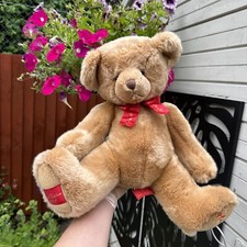 Hamleys teddy bear red bow - red,