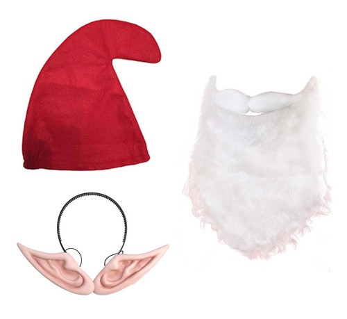 Big ears set red gnome - gnome, hat