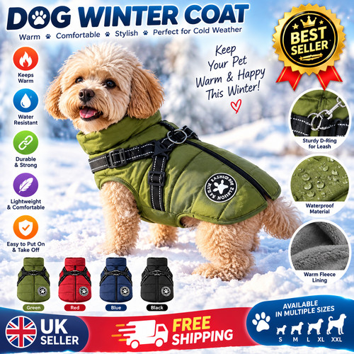 Dog coat with harness - dog,