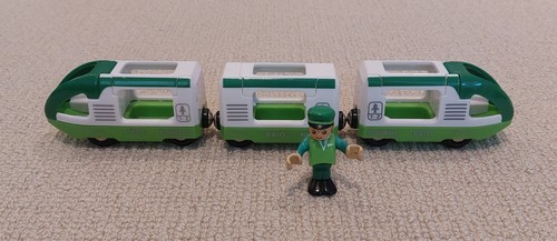 Brio green travel train set - train,