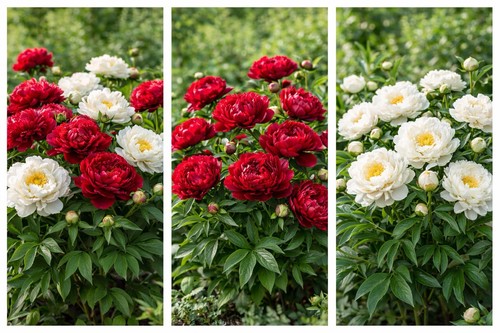 White red peony bulbs - 8,
