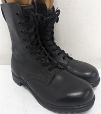 BLACK LEATHER ARMY CADET MILITARY COMBAT BOOTS, 1.5 INCH HEEL, SIZE 264L, K497