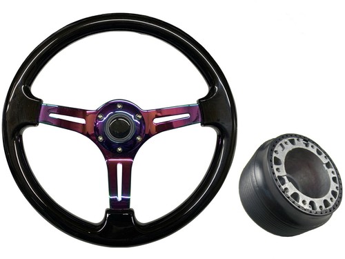 Black neo chrome steering - chrome,