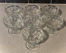 7 x Vintage glass sundae