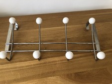 Vintage Retro Style Atomic Sputnik Coat Hooks Over Door With white CERAMIC knobs