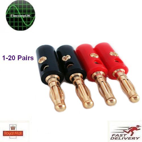 4mm gold plated banana - gold, banana/speaker