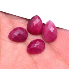 4 Pcs Natural Ruby Pinkish Red