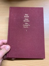 2000 1st Edition "The Straw The Break CAMEL'S Back?" Climate Change Book