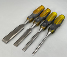 4 Stanley Fatmax Bevel Edge Chisels 25mm 18mm 12mm 6mm Woodworking Tool Cap End
