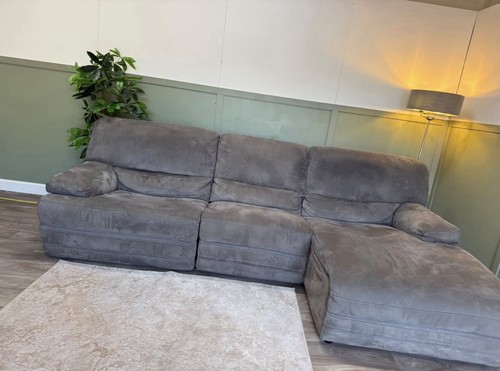 Grey solid fabric corner - grey, sofa