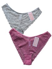 Twin Pack Lace Briefs Pink and