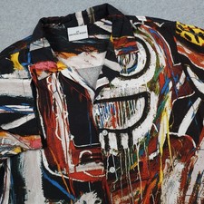 Jean Michel Basquiat Shirt Men Small Ripple Junction Wearable Art Colorful Camp
