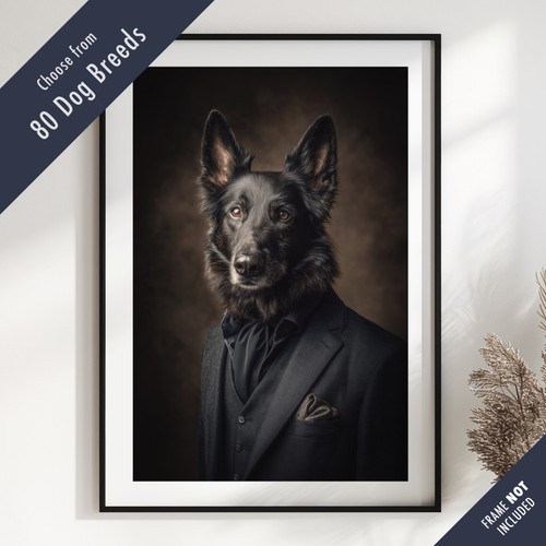 Smartly dressed dog portrait - dressed,