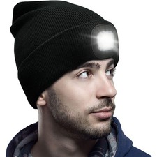 Knitted Beanie Hat With 4 LED