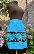 Vtg Retro 50’s / 60’s St Michael M&S Half Apron Pinny Pockets Folk Floral Sissy 