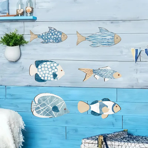 Set wooden fish wall - 6,