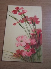 Floral Vintage Postcard Signed