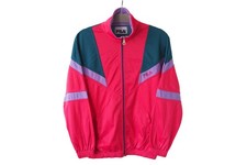 Vintage FILA Track Jacket Full Zip Size S pink 90s sportswear light wear