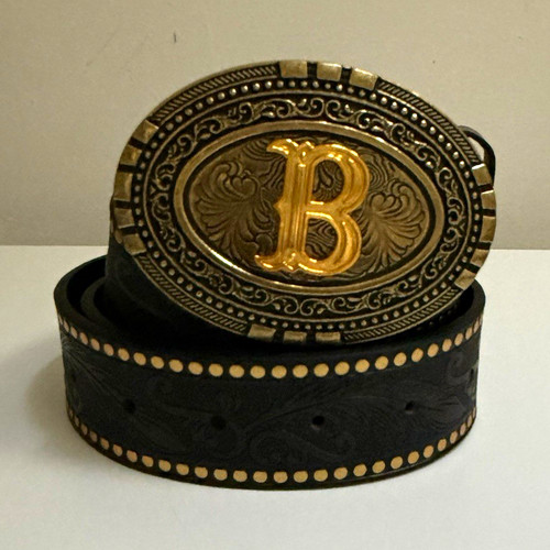 Men black leather western - leather,