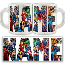 MARVEL PERSONALISED LOGO MUG Super heroes Hulk Avengers Tea Coffee Cup Name Gift