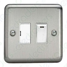 Varilight Brushed Matt Chrome Switches & Sockets with White Inserts