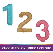 Number Cake Candles Glitter