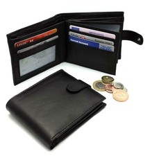 MENS GENUINE REAL SOFT LEATHER WALLET With LARGE Zip NOTE Pocket / Pouch Design