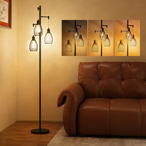 Homcom industrial light - industrial, 3-light