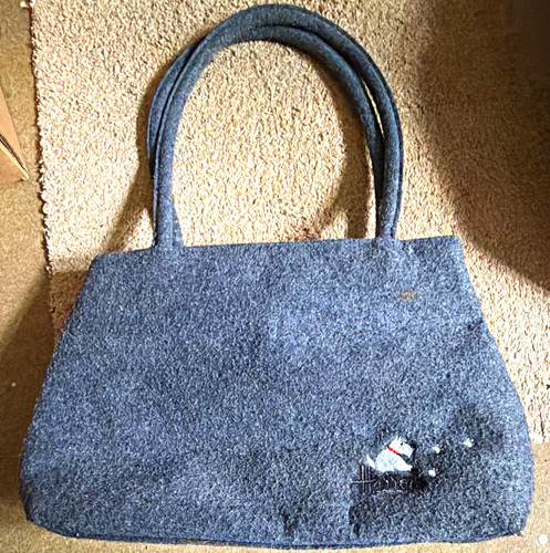 Harrods grey felt handbag with - felt,