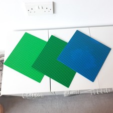Vintage Lego Baseplate 32x32 Bundle - 3 Pieces - 2 green and 1 blue
