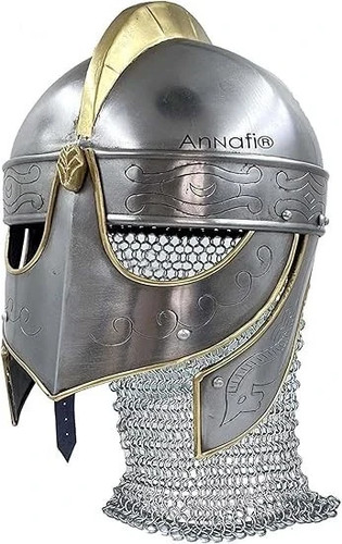 Viking wolf helmet silver gold - viking,