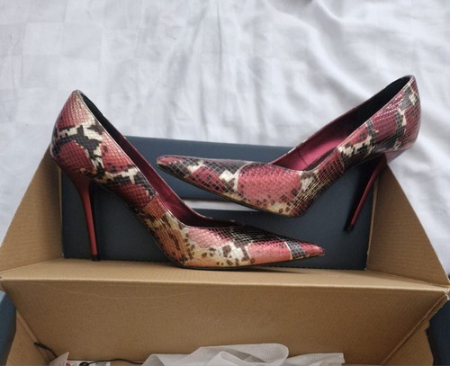Zara dark red metallic snake - red,