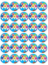 30x Baby Shark Cupcake Toppers