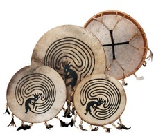 Shaman drum painted 16" with
