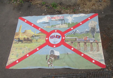 VINTAGE CONFEDERATE ARMY TENNESSEE REBELS BANNER HAND PAINTED TRAIN WAGON HORSE