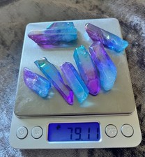 🩷🔵💜New RAINBOW AURA QUARTZ bundle Crystals Reiki minerals set of 8 B 79g