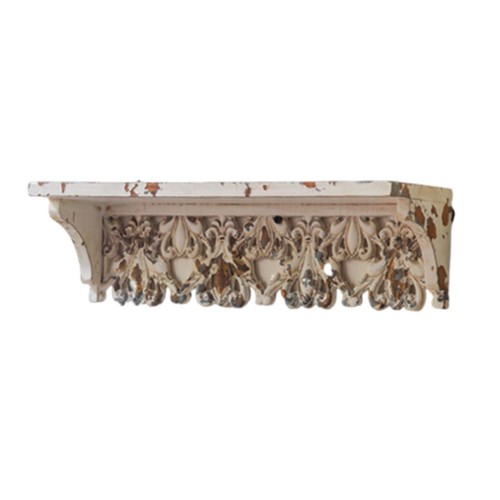 Carved wall shelf distressed - wall,